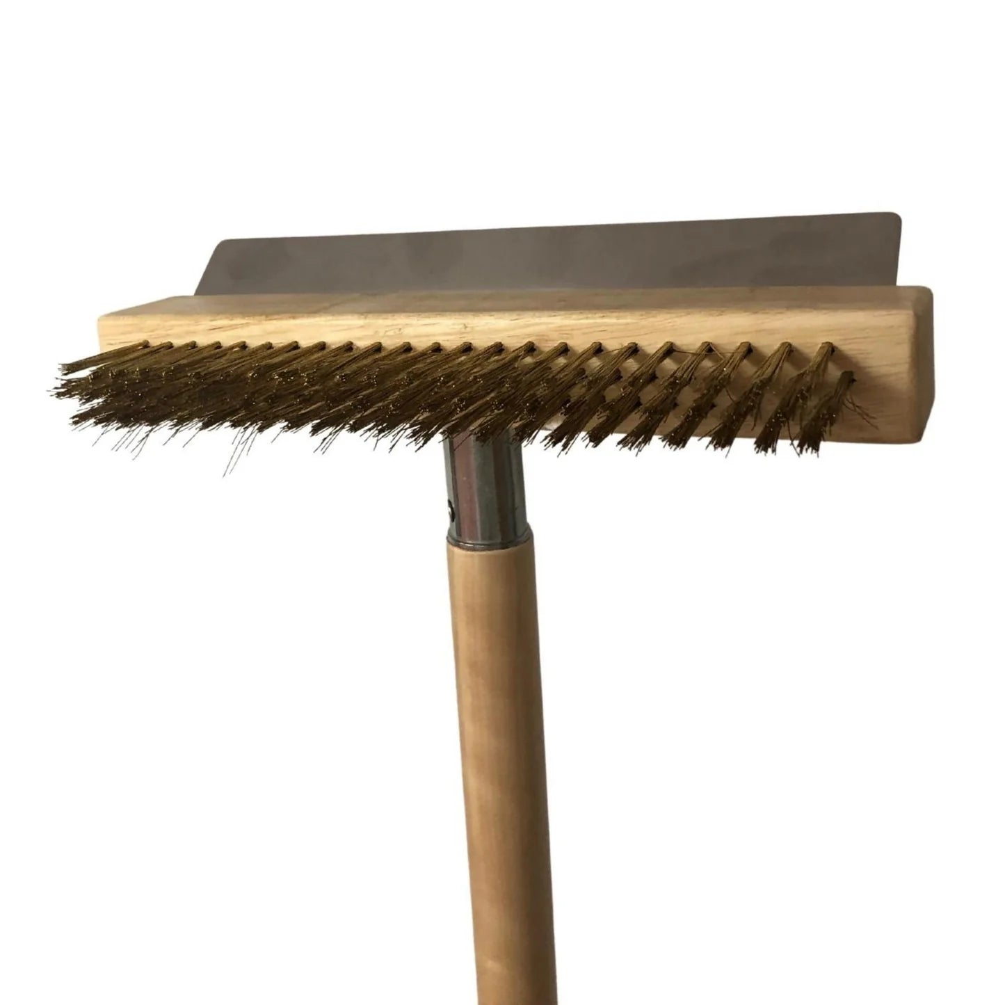 Wood Fired Oven Brush w/Wood Handle, Stainless Steel Scraper