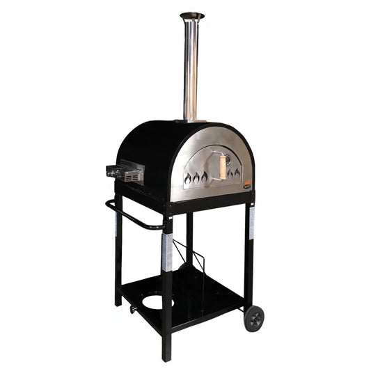 Hybrid 25" Wood/Gas-Fired Oven/Pizza Oven - Black, Includes Gas Attachment