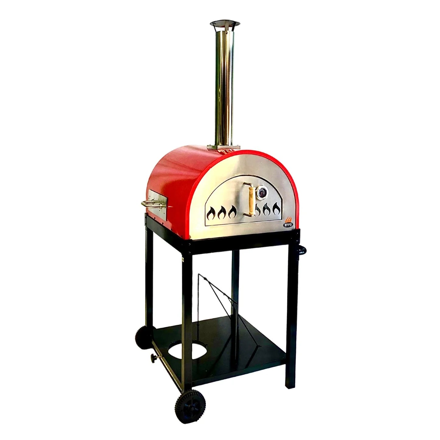 Hybrid 25" Wood/Gas-Fired Oven/Pizza Oven - Red, Includes Gas Attachment