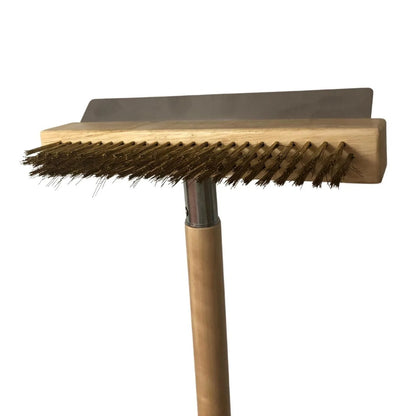 Wood Fired Oven Brush w/Wood Handle, Stainless Steel Scraper