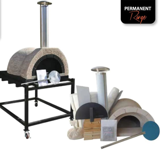 DIY Tuscany Wood Fired Oven Kit, Includes Stainless Steel Flue & Black Door 50Dx39Wx25H