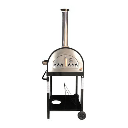 Hybrid 25" Wood/Gas-Fired Oven/Pizza Oven - Black, Includes Gas Attachment