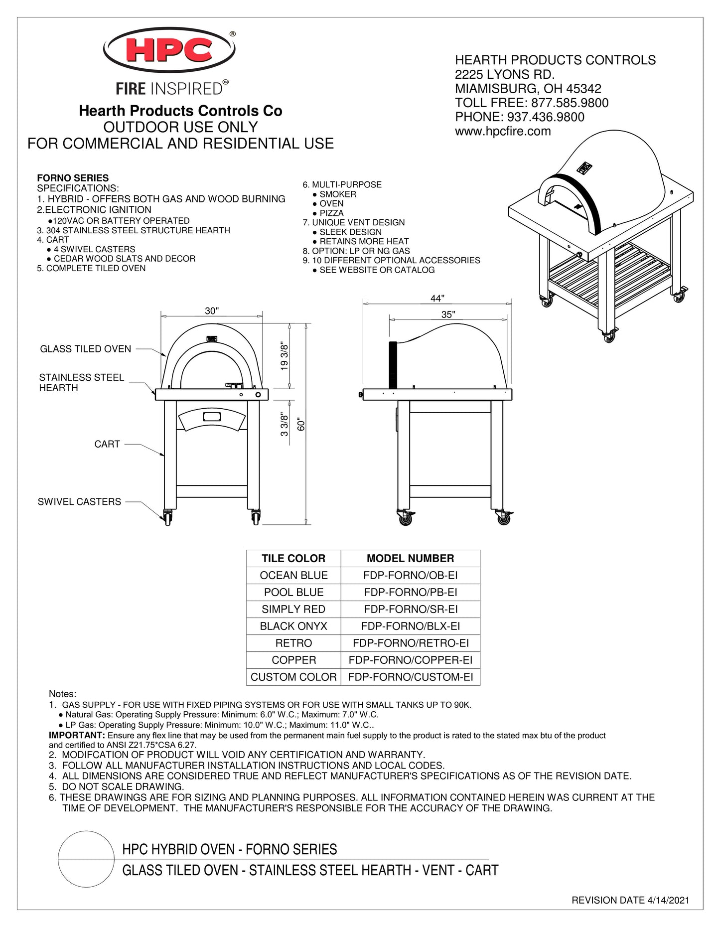 Forno Series - Forno De Pizza - Woodfired, Natural Gas, Liquid Propane